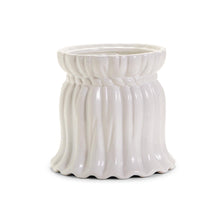 Load image into Gallery viewer, White Pleats and Bow Cachepot
