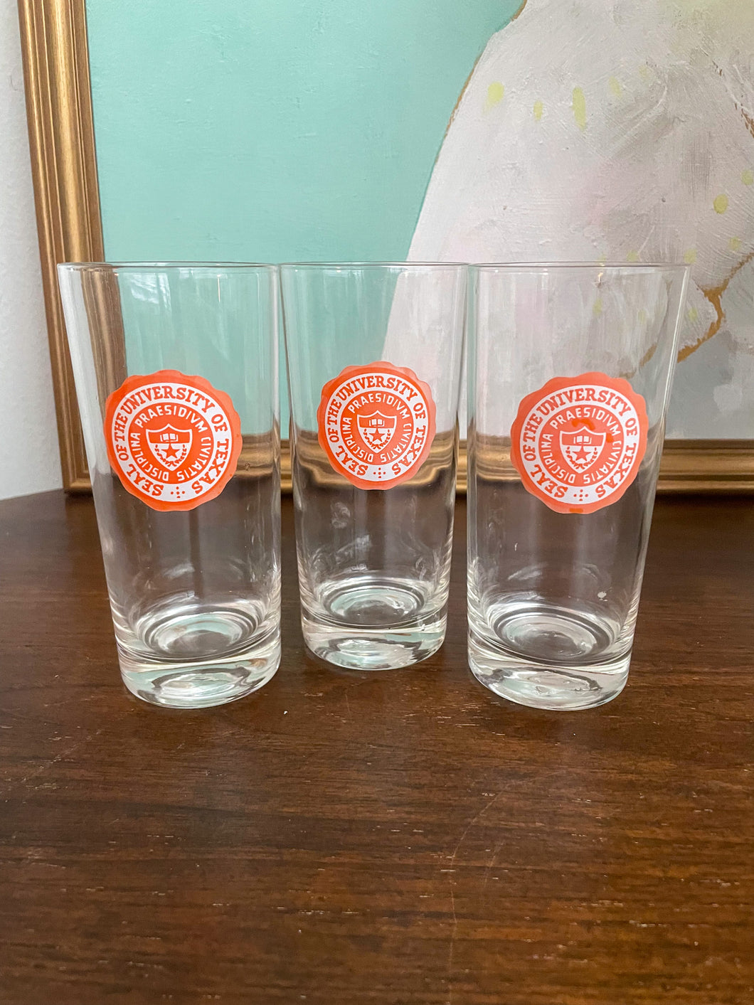 Set of Three University of Texas Highball Glasses